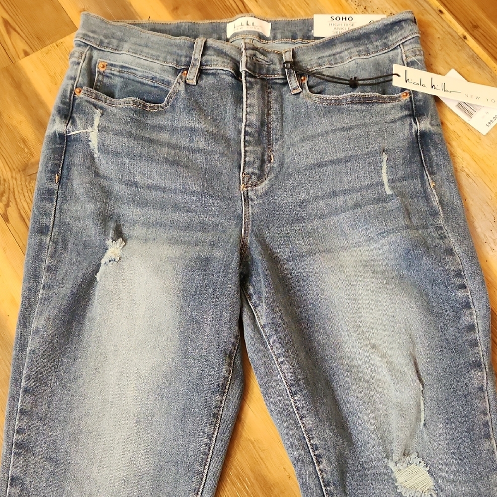Nicole Miller Soho Denim Straight Leg Jeans - Light Blue
